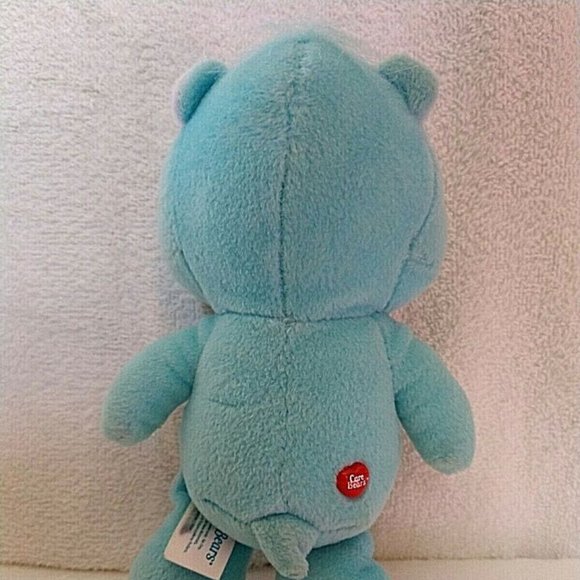 🎉Care Bears 2002 Bedtime Bear 8" Plush Toy Turquoise Blue Moon & Shooting Star - Picture 10 of 10